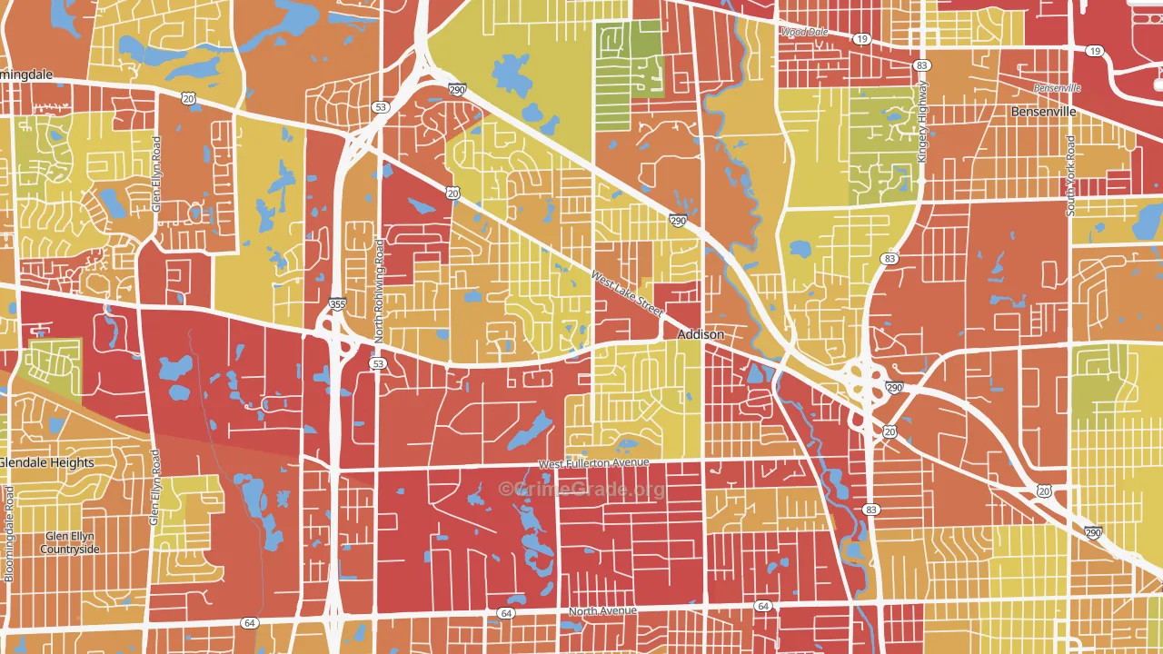 60101, IL Map of Drug-Related Crime Rates