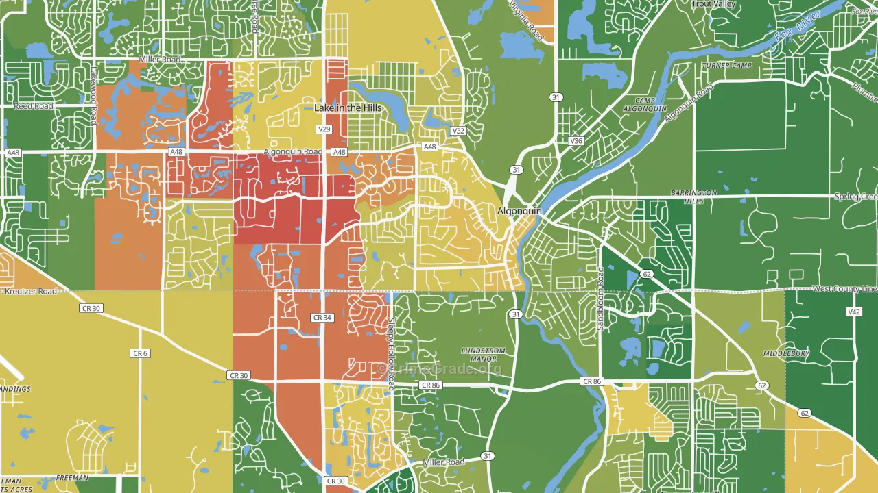 60102, IL Map of Drug-Related Crime Rates