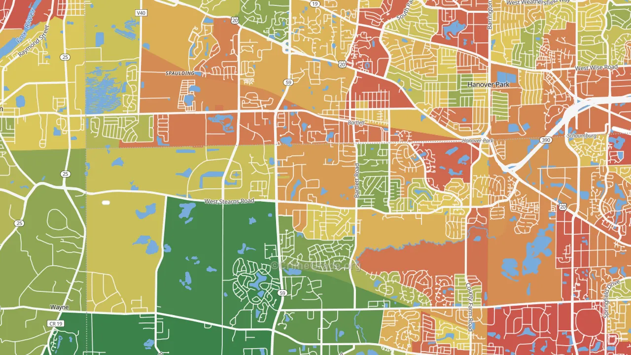 60103, IL Map of Drug-Related Crime Rates