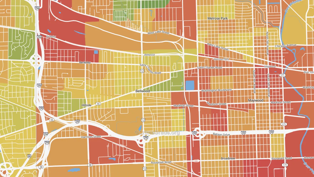 60104, IL Map of Drug-Related Crime Rates