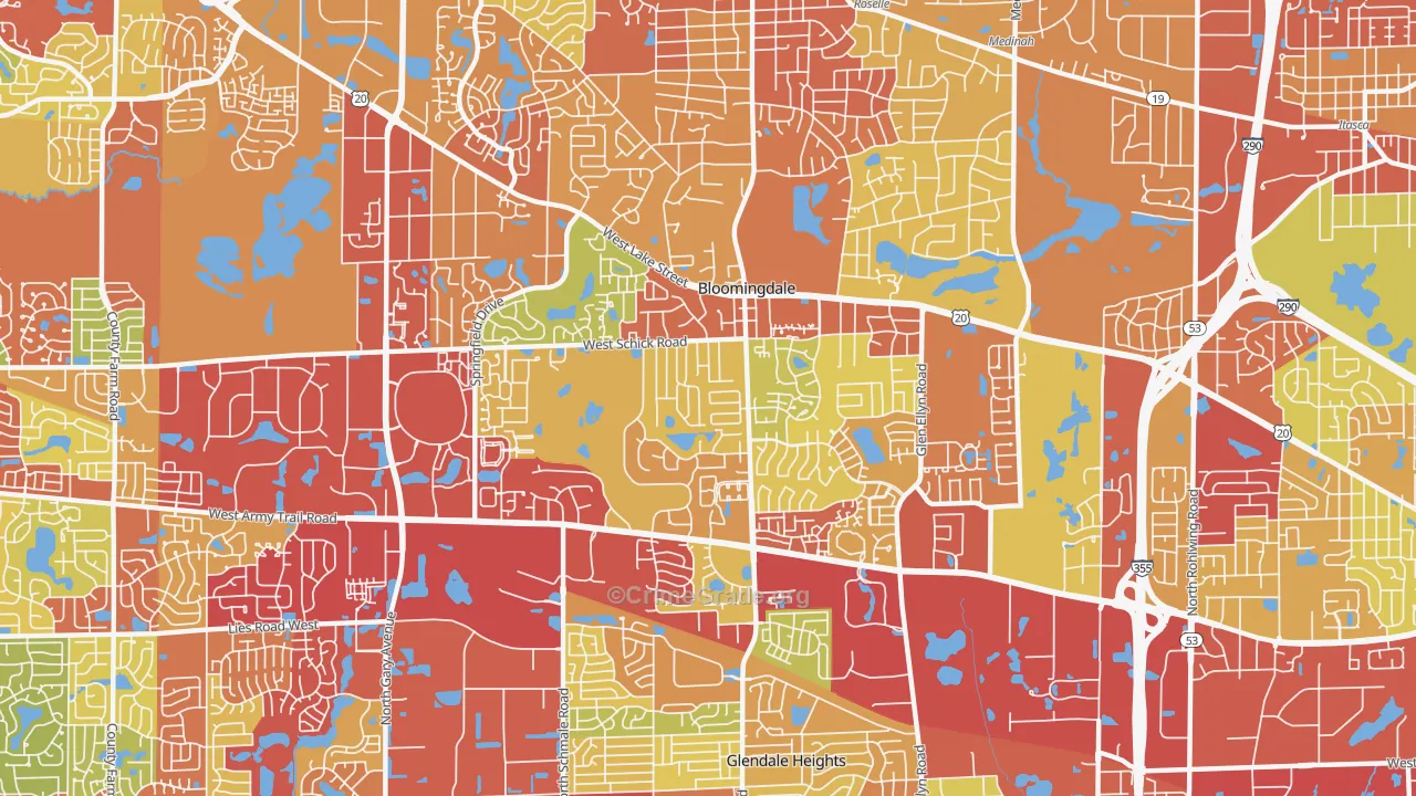 60108, IL Map of Drug-Related Crime Rates