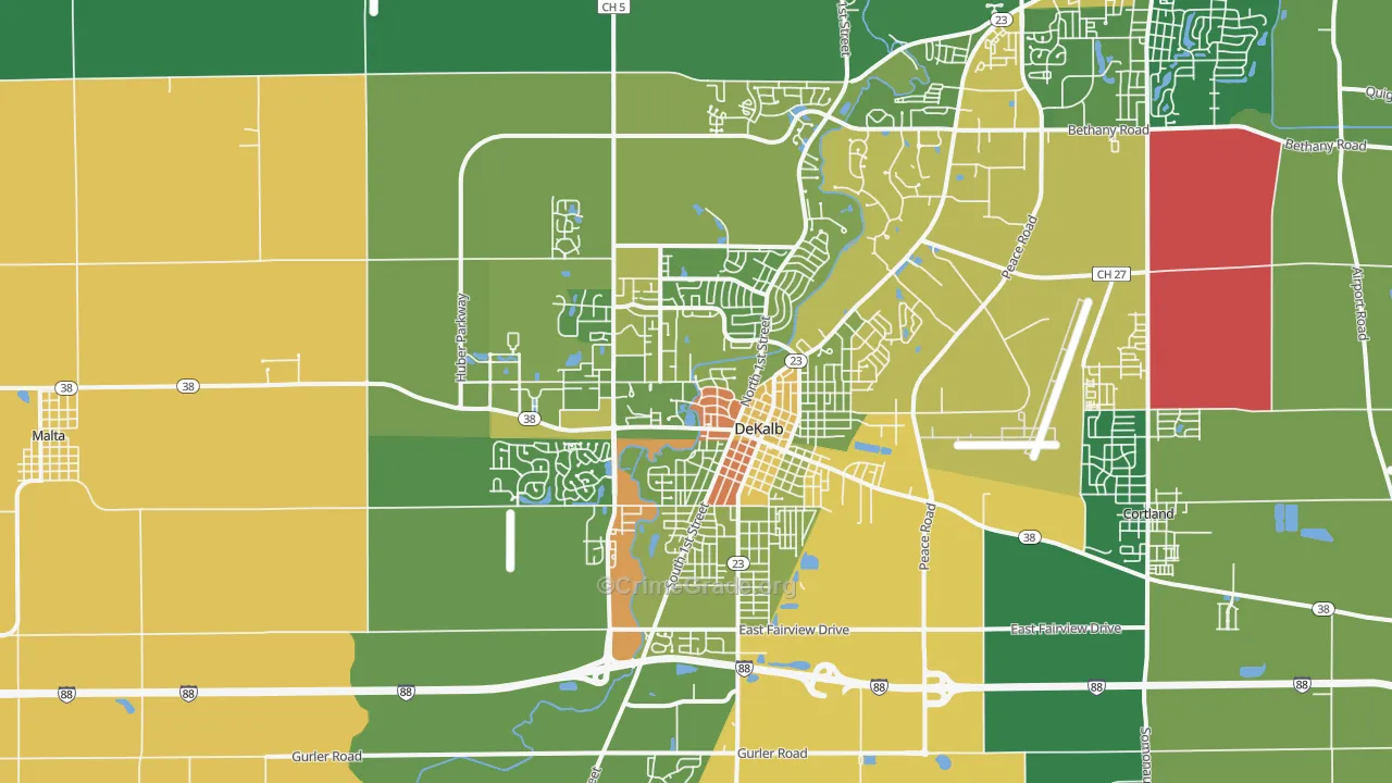 60115, IL Map of Drug-Related Crime Rates