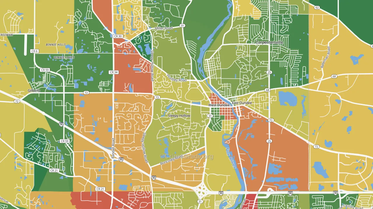 60118, IL Map of Drug-Related Crime Rates