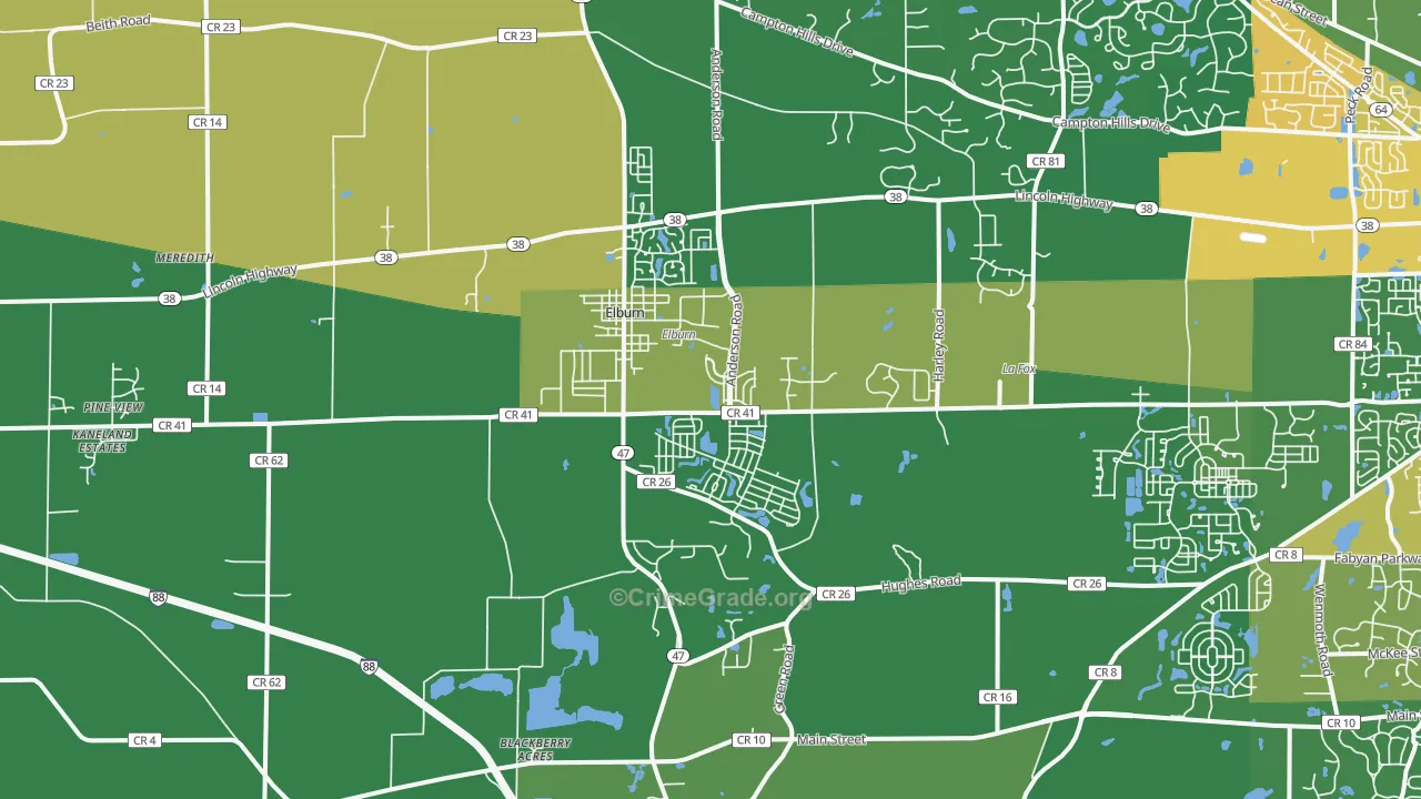 60119, IL Map of Drug-Related Crime Rates