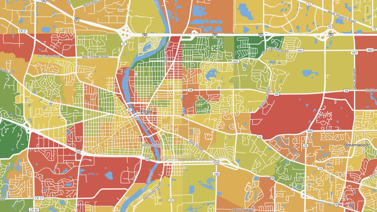 60120, IL Map of Drug-Related Crime Rates
