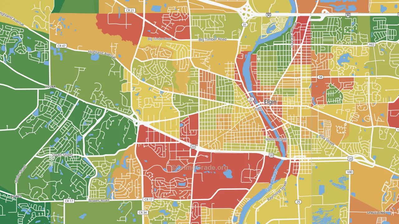 60123, IL Map of Drug-Related Crime Rates