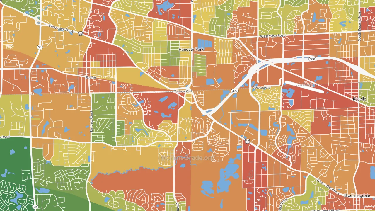 60133, IL Map of Drug-Related Crime Rates