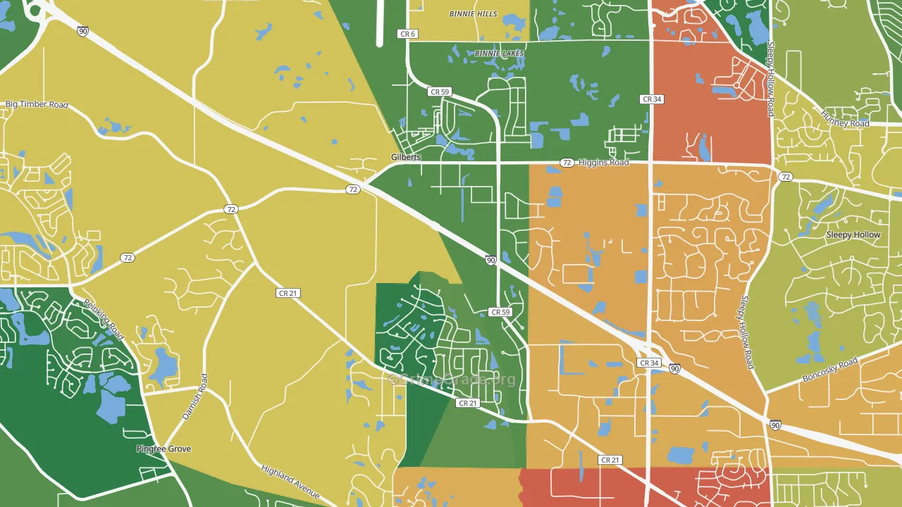 60136, IL Map of Drug-Related Crime Rates