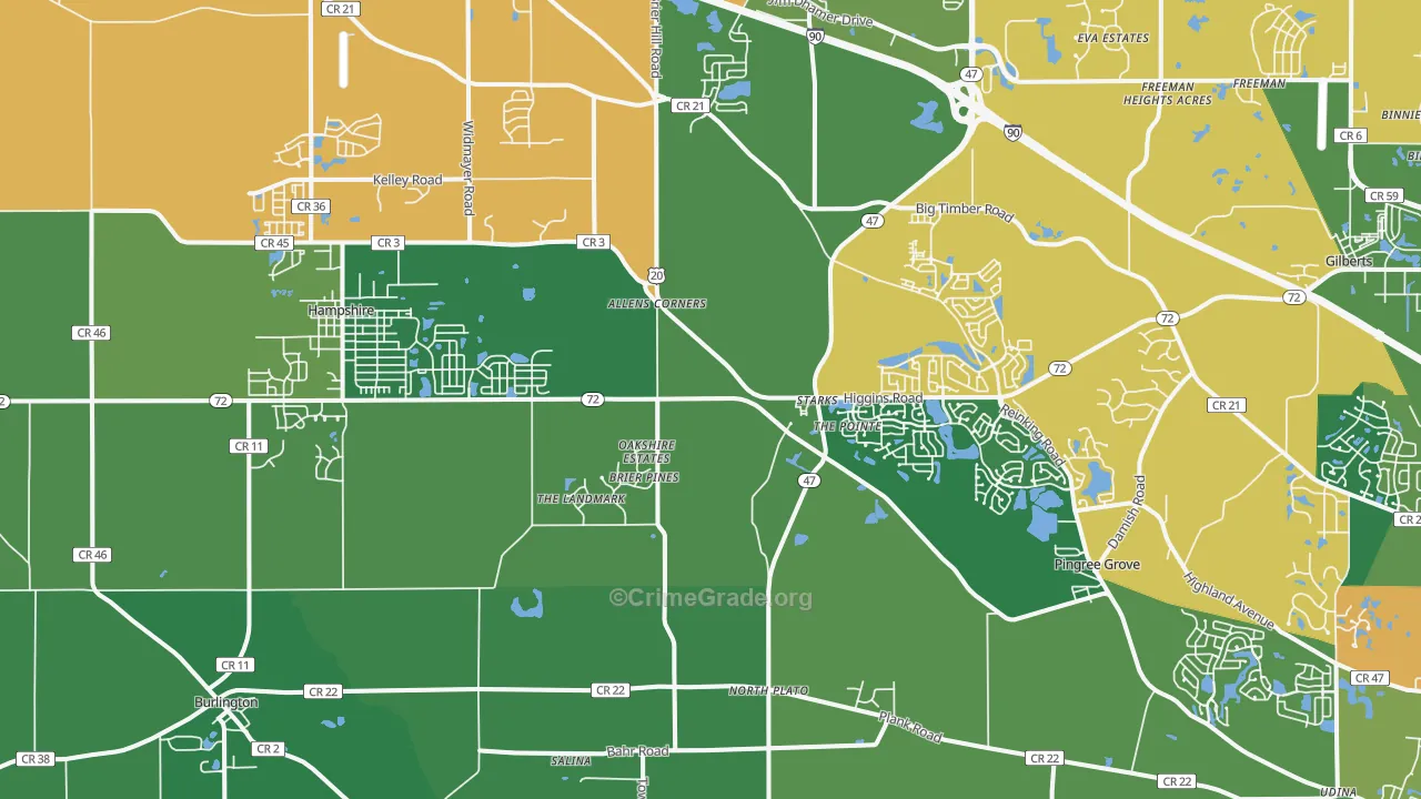 60140, IL Map of Drug-Related Crime Rates