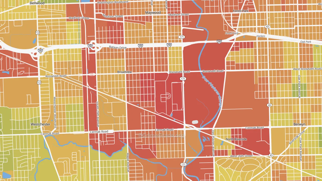 60141, IL Map of Drug-Related Crime Rates