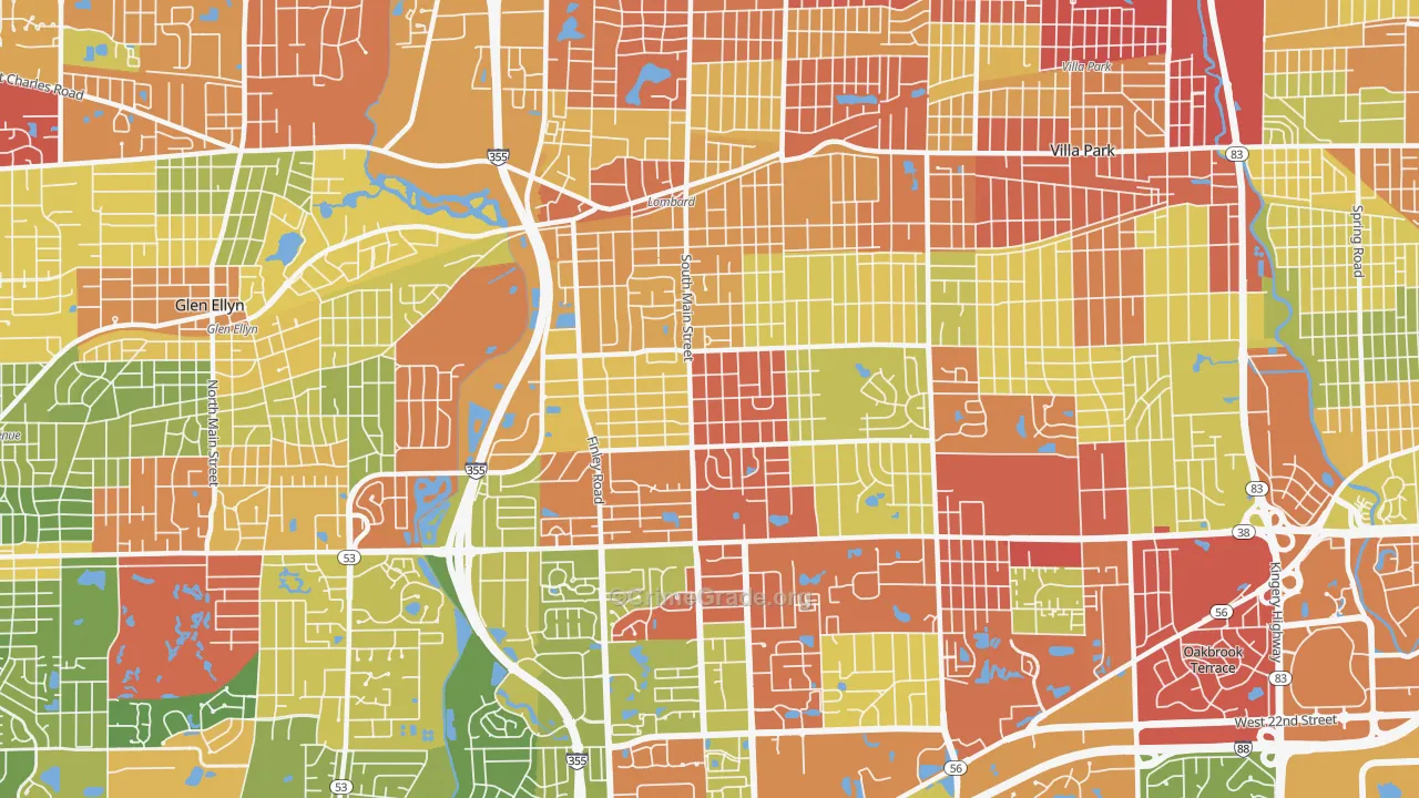 60148, IL Map of Drug-Related Crime Rates