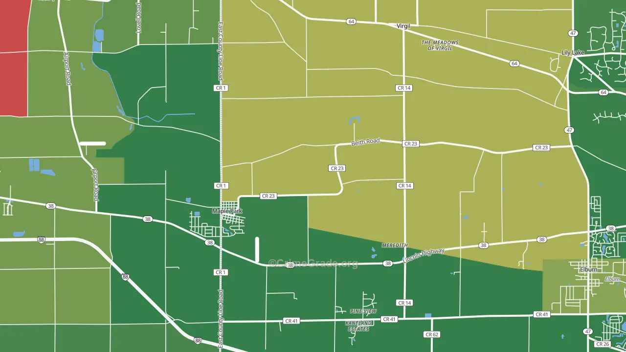 60151, IL Map of Drug-Related Crime Rates