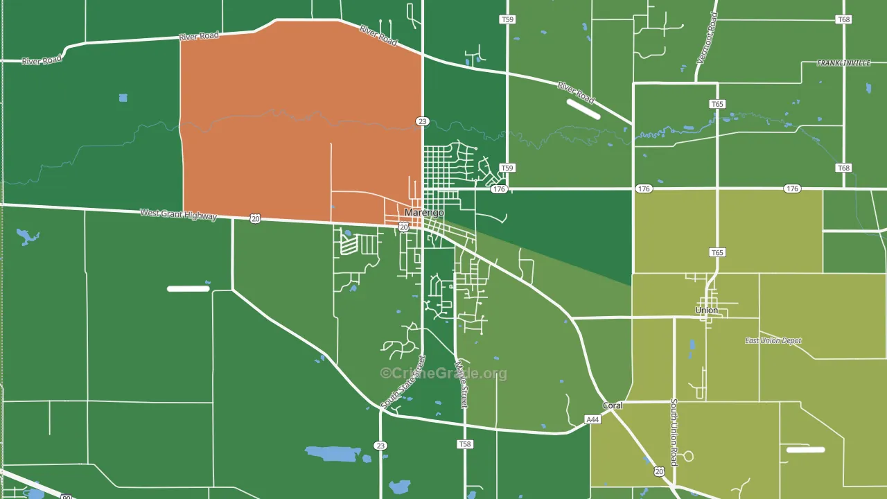 60152, IL Map of Drug-Related Crime Rates