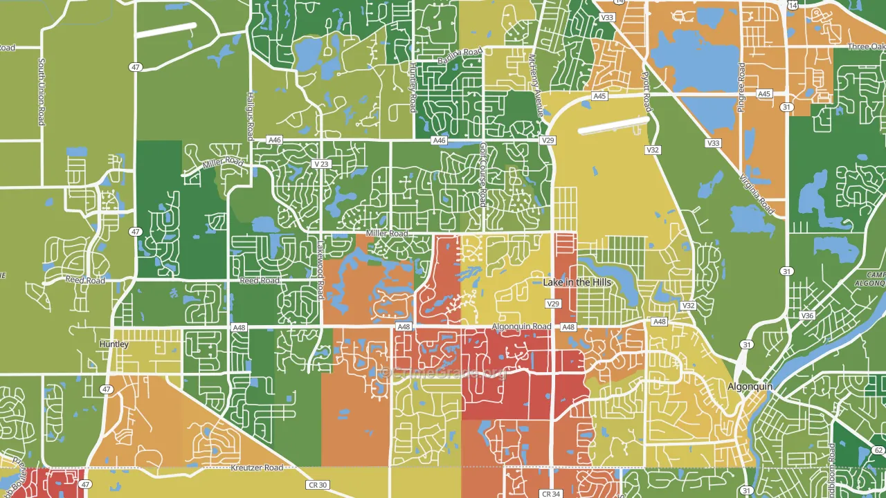 60156, IL Map of Drug-Related Crime Rates