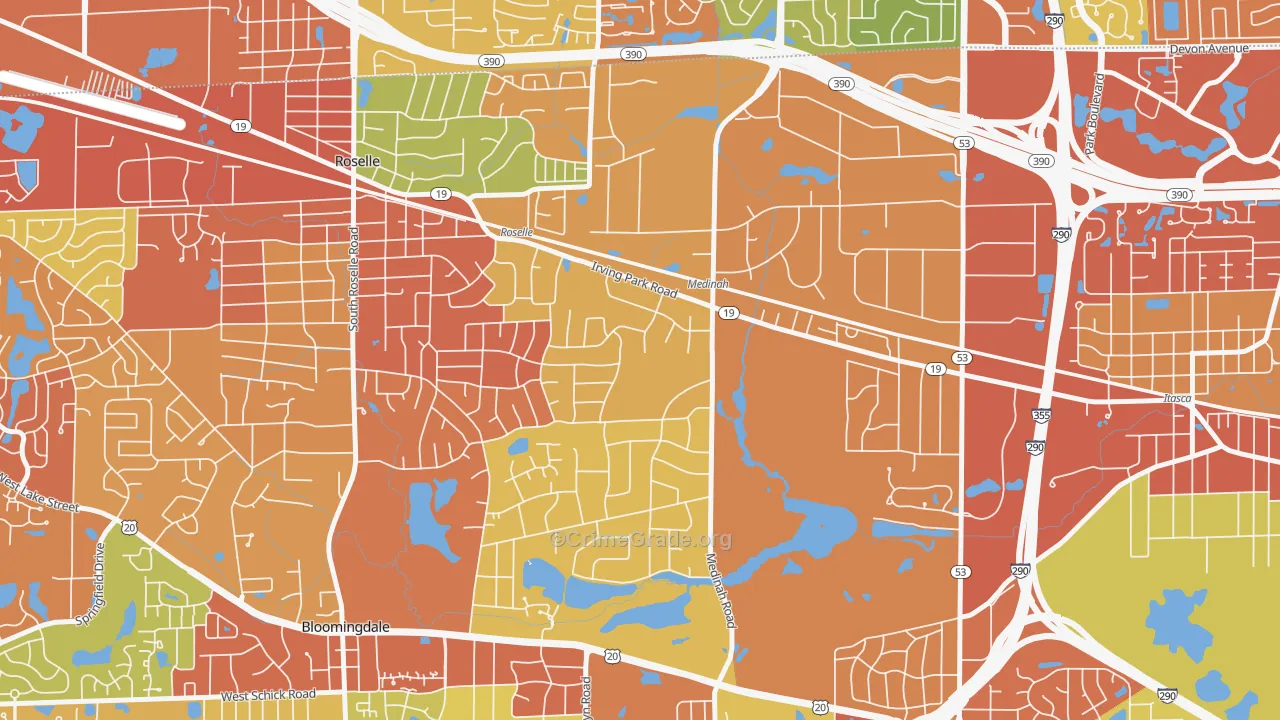 60157, IL Map of Drug-Related Crime Rates