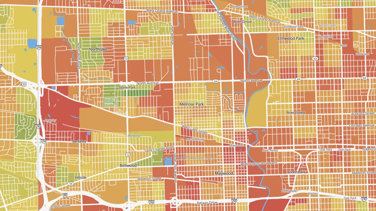 60160, IL Map of Drug-Related Crime Rates
