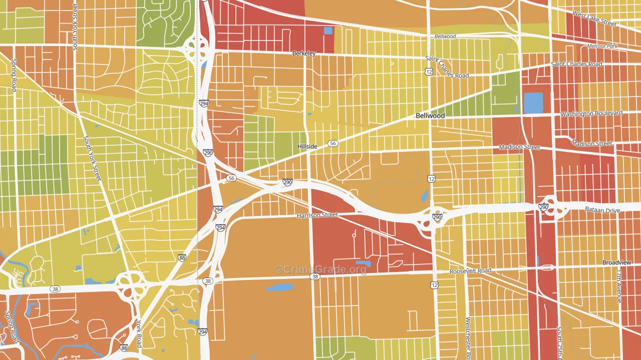 60162, IL Map of Drug-Related Crime Rates