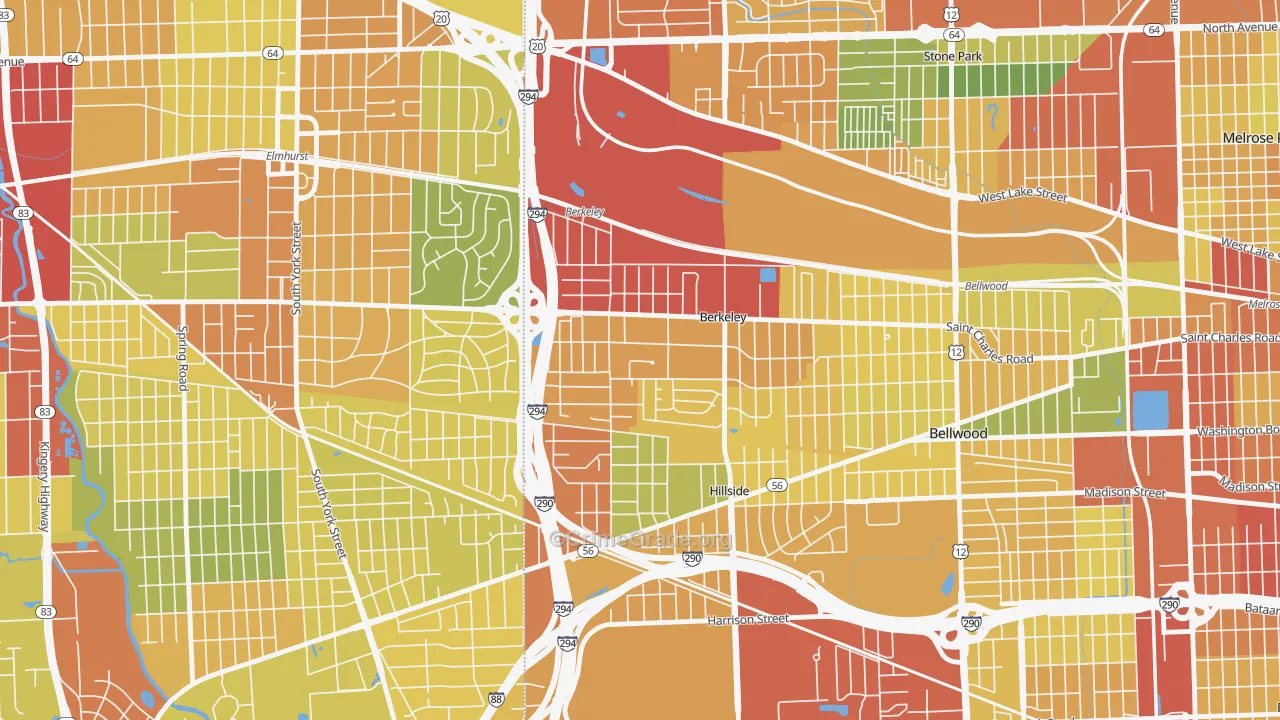 60163, IL Map of Drug-Related Crime Rates