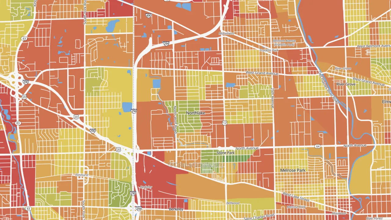 60164, IL Map of Drug-Related Crime Rates