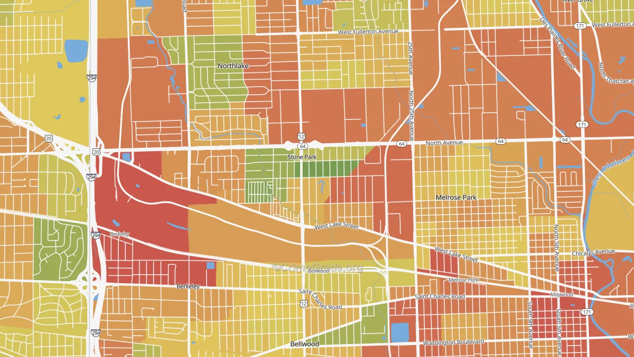 60165, IL Map of Drug-Related Crime Rates