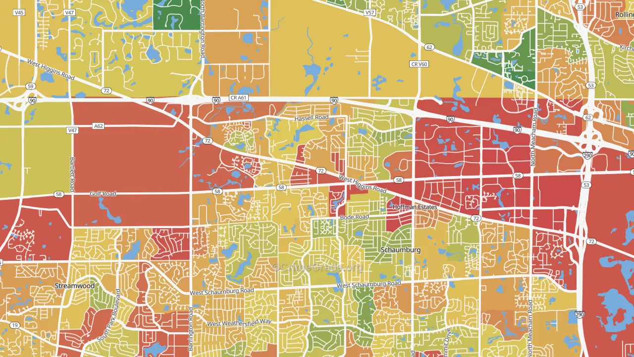 60169, IL Map of Drug-Related Crime Rates