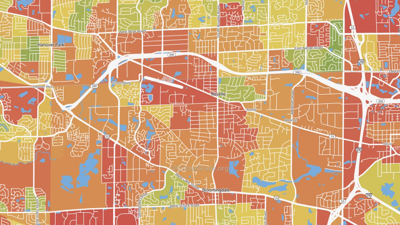 60172, IL Map of Drug-Related Crime Rates