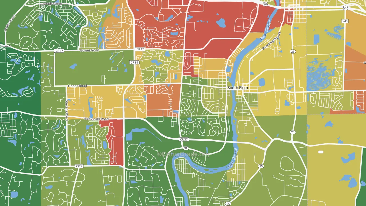60177, IL Map of Drug-Related Crime Rates