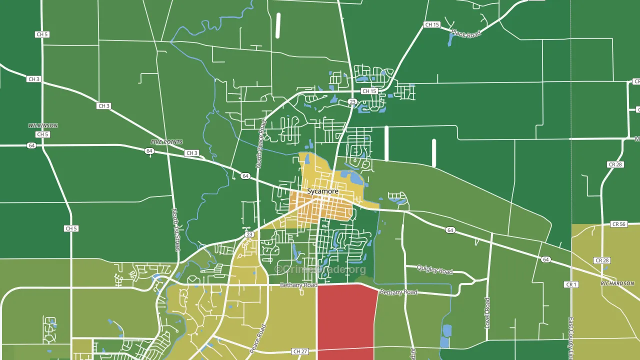 60178, IL Map of Drug-Related Crime Rates