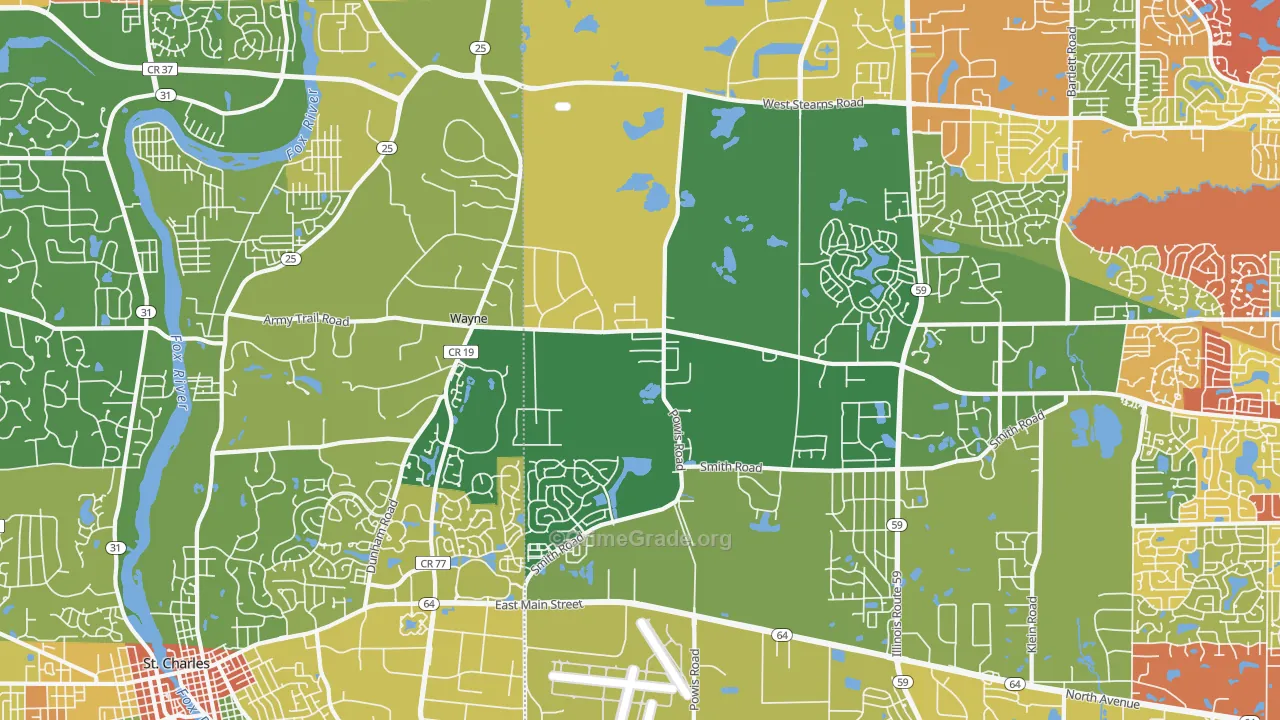 60184, IL Map of Drug-Related Crime Rates