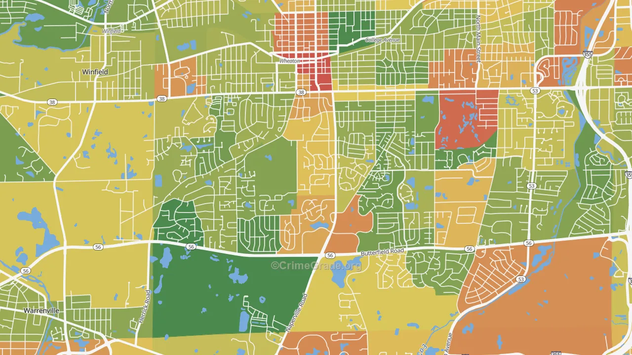 60189, IL Map of Drug-Related Crime Rates