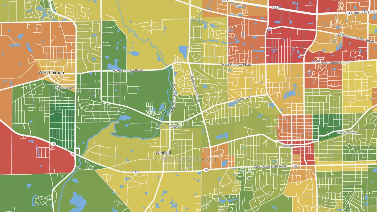 60190, IL Map of Drug-Related Crime Rates