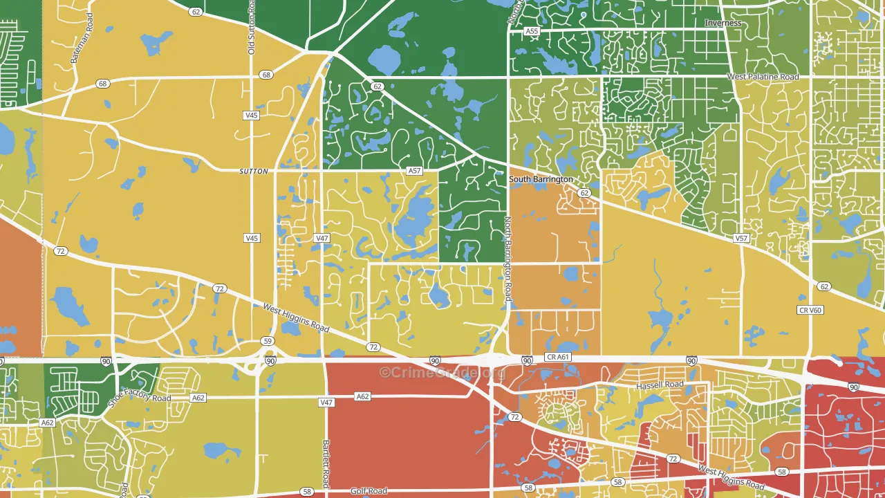 60192, IL Map of Drug-Related Crime Rates