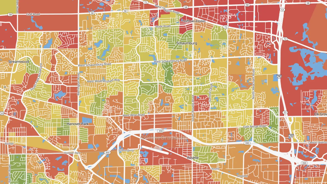 60193, IL Map of Drug-Related Crime Rates
