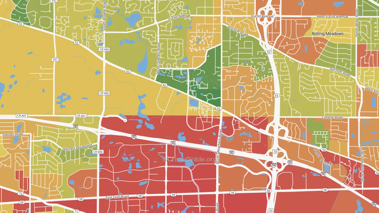 60196, IL Map of Drug-Related Crime Rates