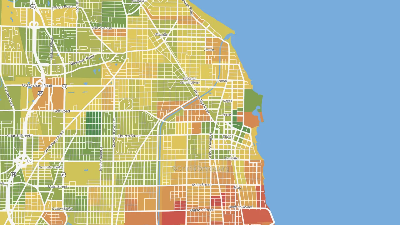 60201, IL Map of Drug-Related Crime Rates
