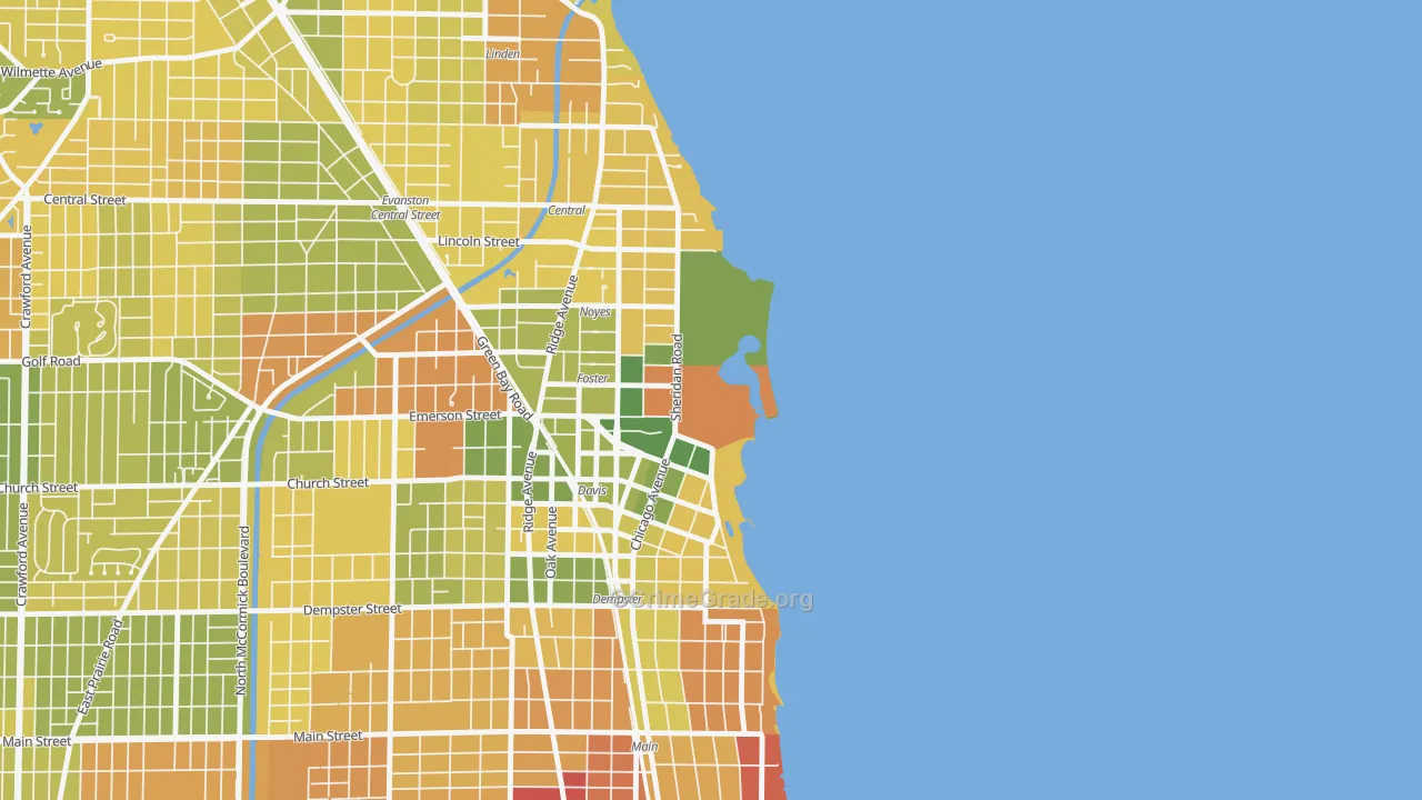60208, IL Map of Drug-Related Crime Rates
