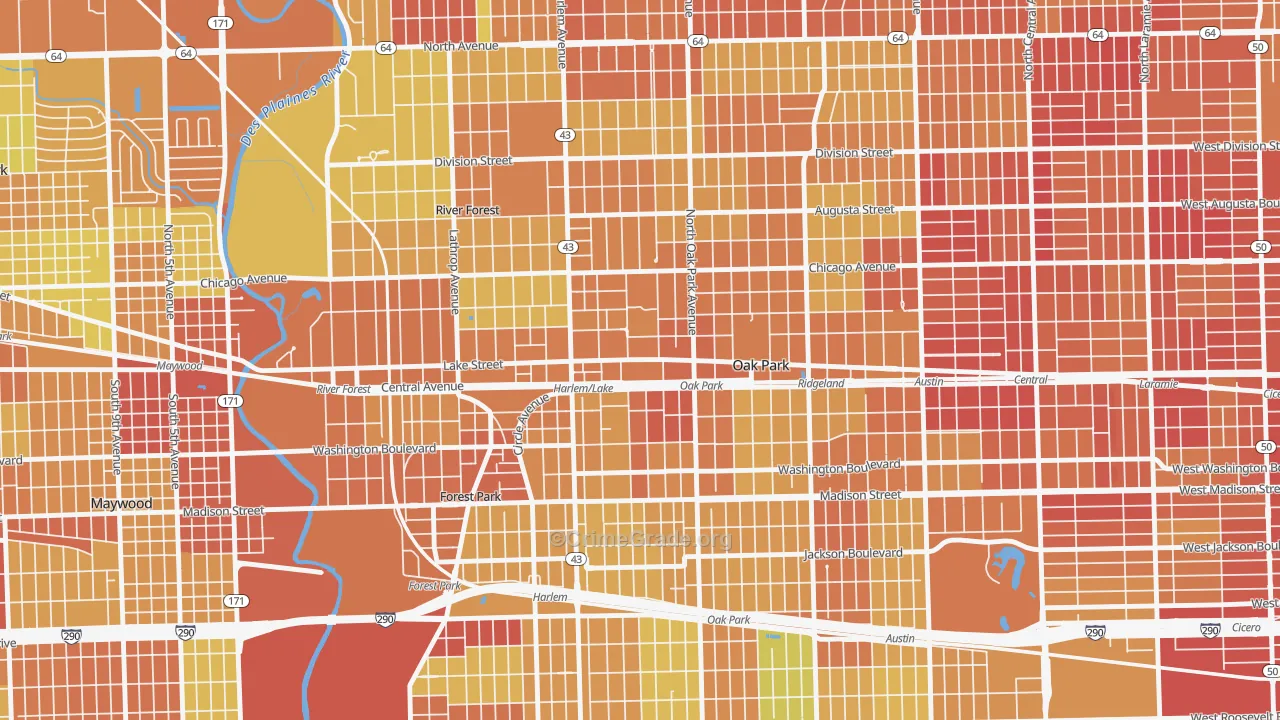 60301, IL Map of Drug-Related Crime Rates
