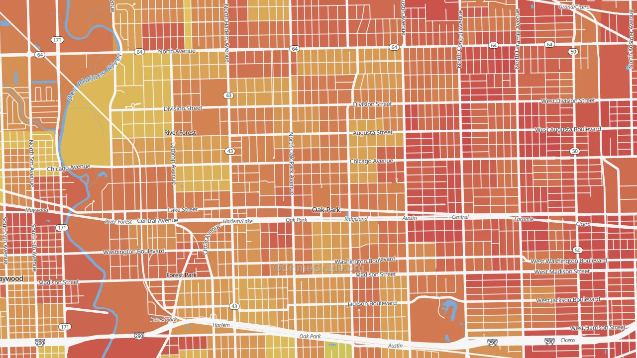 60302, IL Map of Drug-Related Crime Rates
