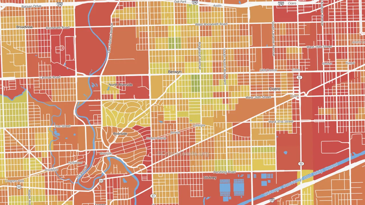 60402, IL Map of Drug-Related Crime Rates