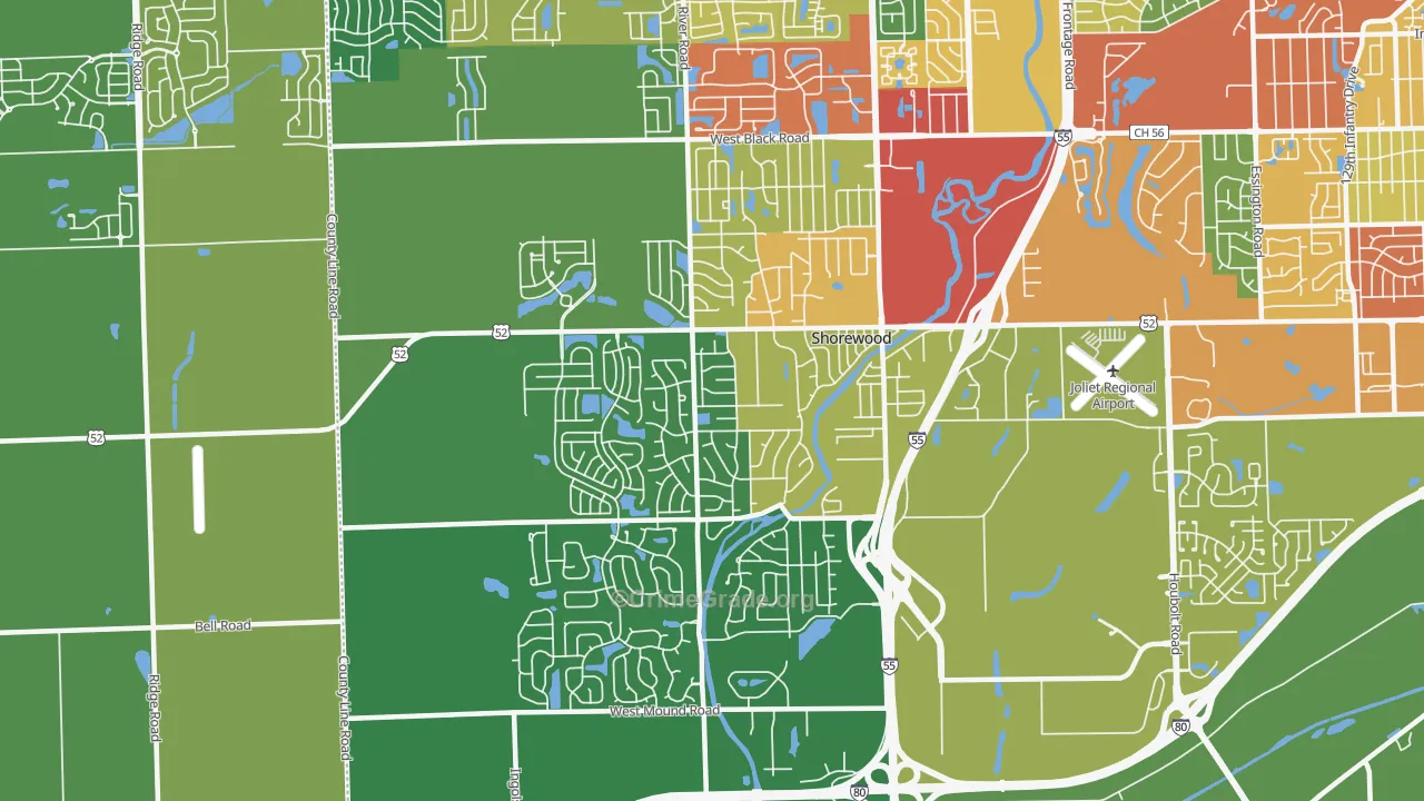 60404, IL Map of Drug-Related Crime Rates