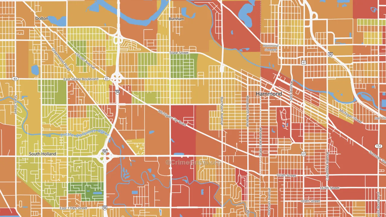 60409, IL Map of Drug-Related Crime Rates