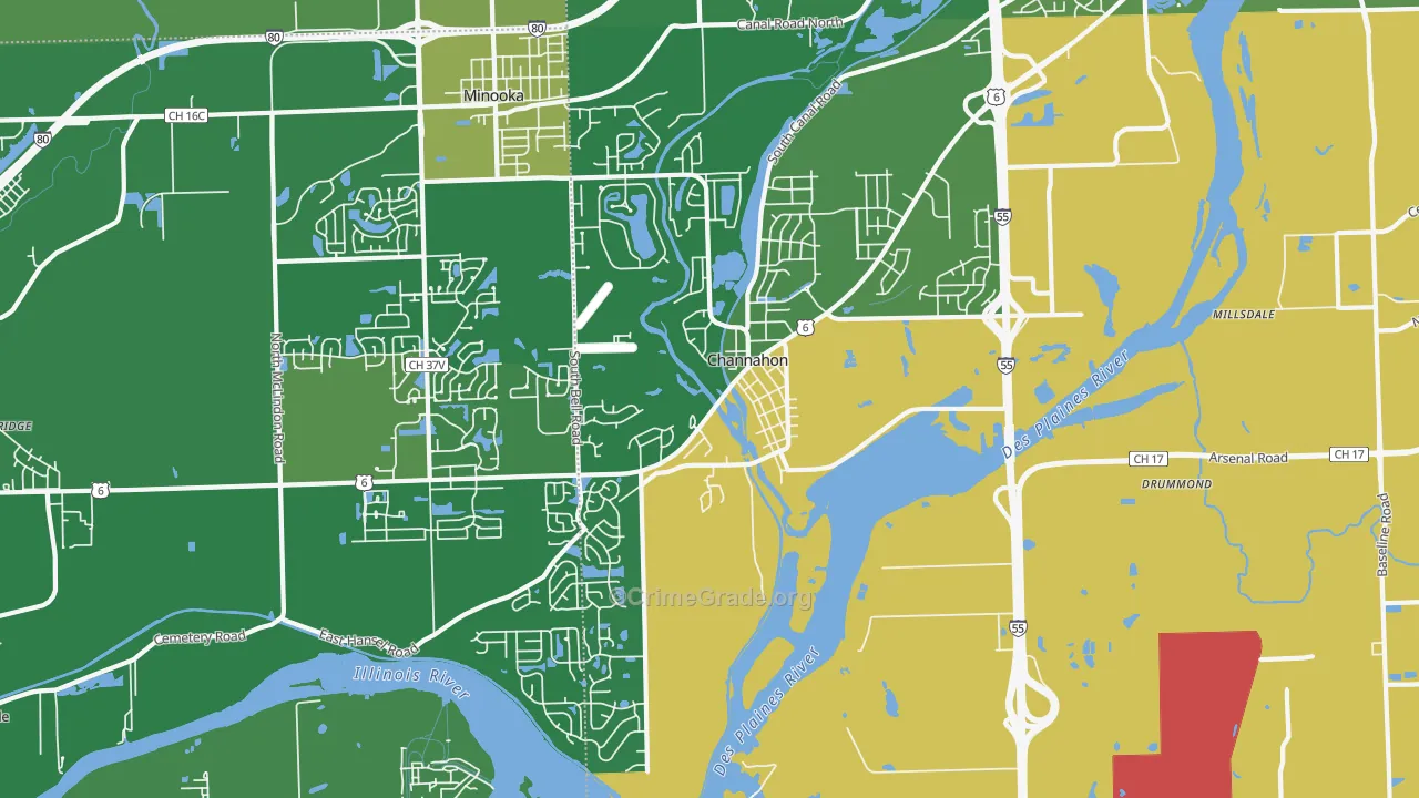 60410, IL Map of Drug-Related Crime Rates