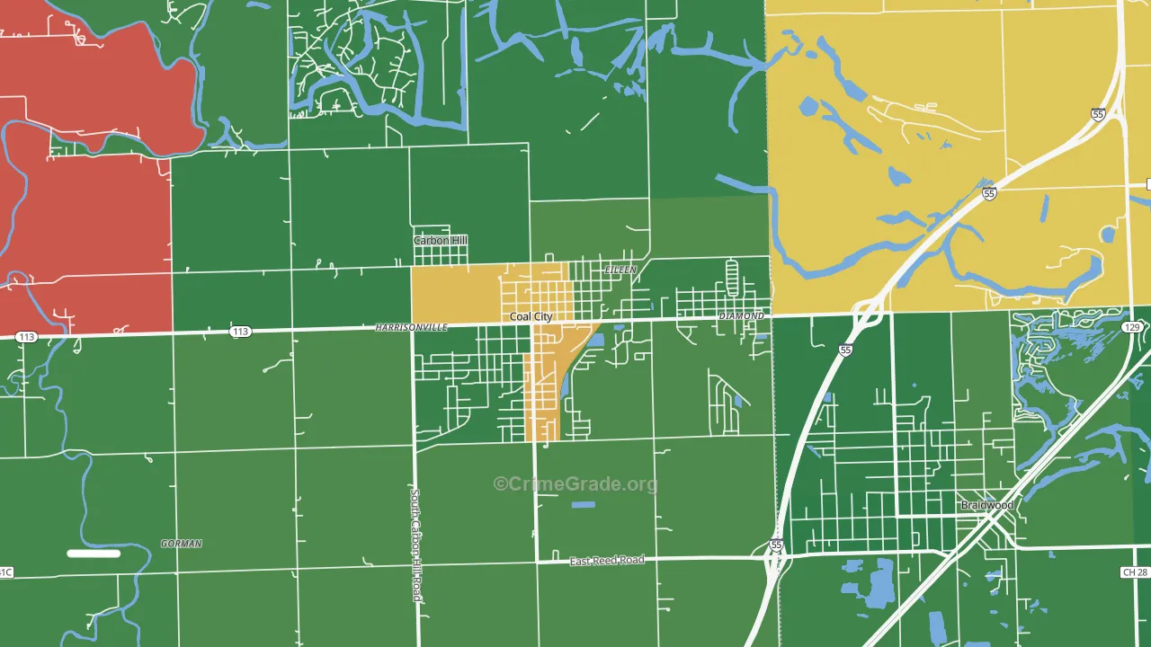 60416, IL Map of Drug-Related Crime Rates