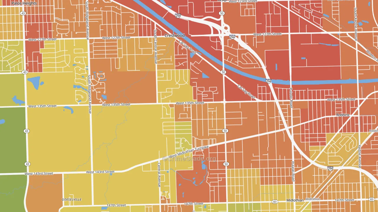 60418, IL Map of Drug-Related Crime Rates