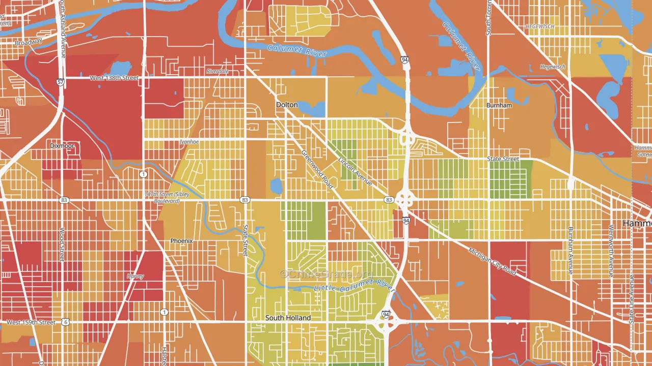 60419, IL Map of Drug-Related Crime Rates