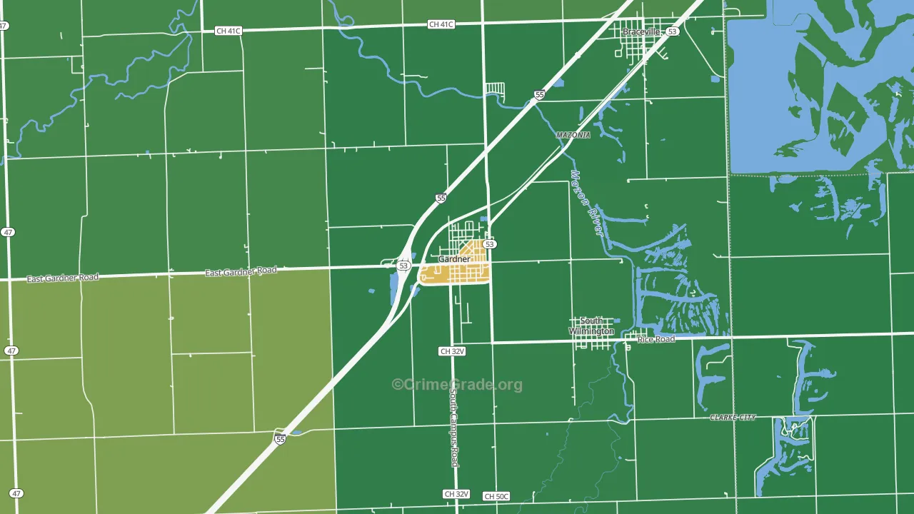 60424, IL Map of Drug-Related Crime Rates