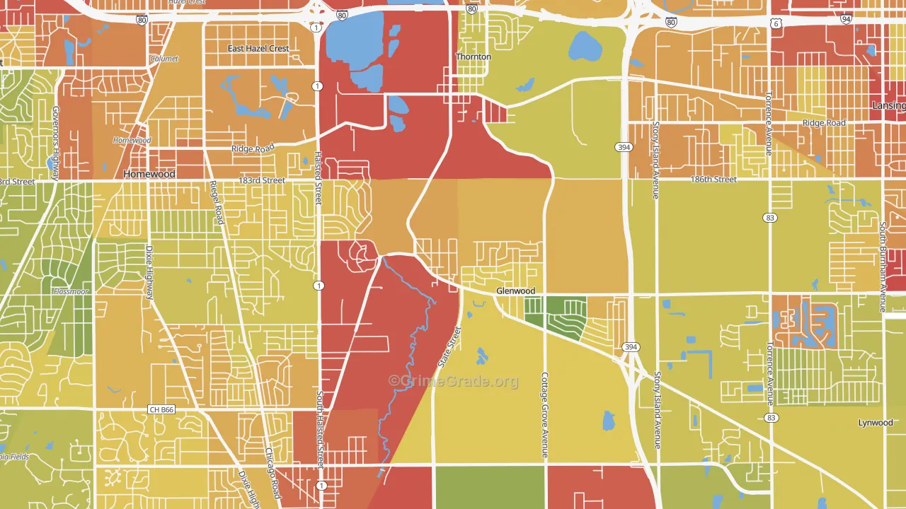 60425, IL Map of Drug-Related Crime Rates