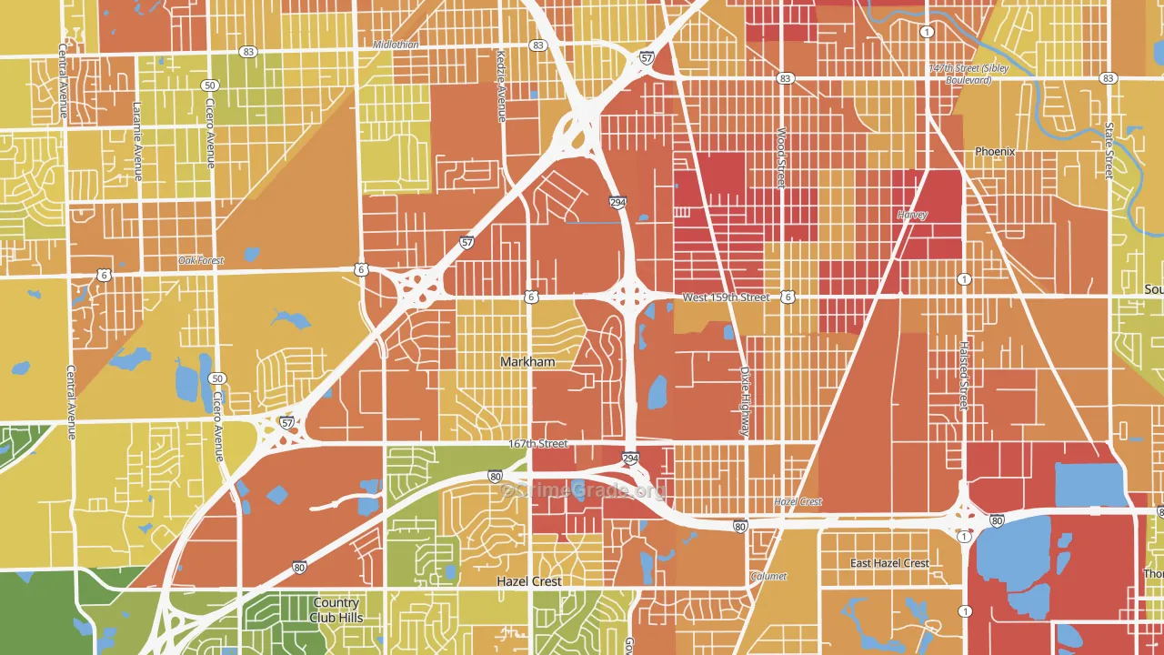 60428, IL Map of Drug-Related Crime Rates