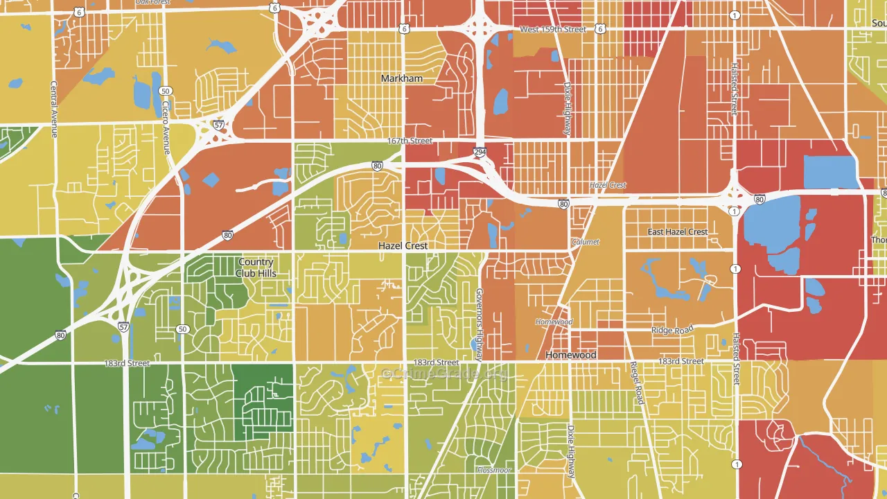 60429, IL Map of Drug-Related Crime Rates