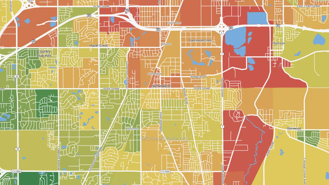 60430, IL Map of Drug-Related Crime Rates